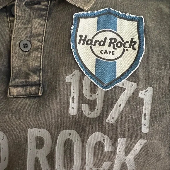 Hard Rock Cafe Guitar Co. Manufacturer Distressed St. Maarten Polo W/ Pa… - Picture 5 of 12